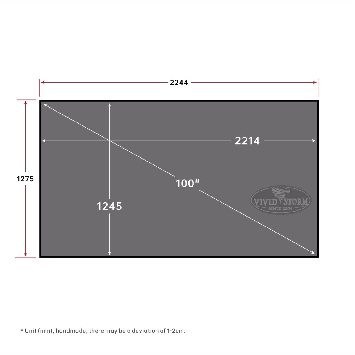 Vividstorm CineVision Pro Fixed Frame UST ALR Perde 100" Siyah