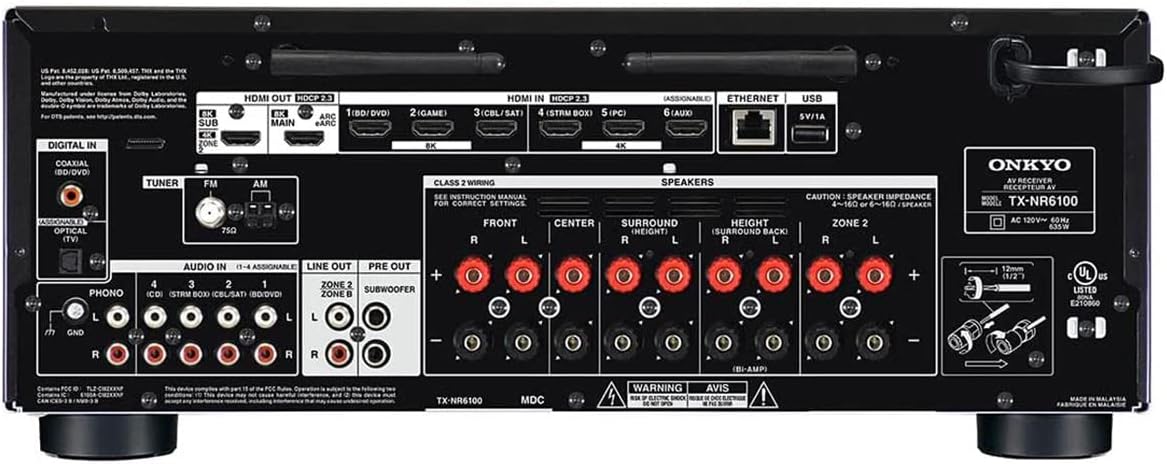 Onkyo TX-NR6100 M2 7.2 Kanal THX 8K A/V Surround Receiver