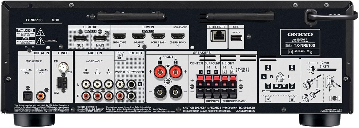 Onkyo TX-NR5100 7.2 8K A/V Surround Receiver